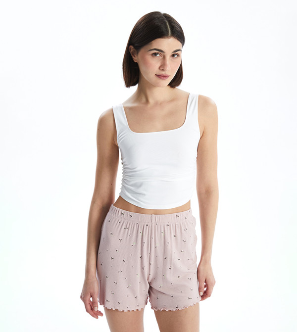 Ruched Square Neck Tank Top