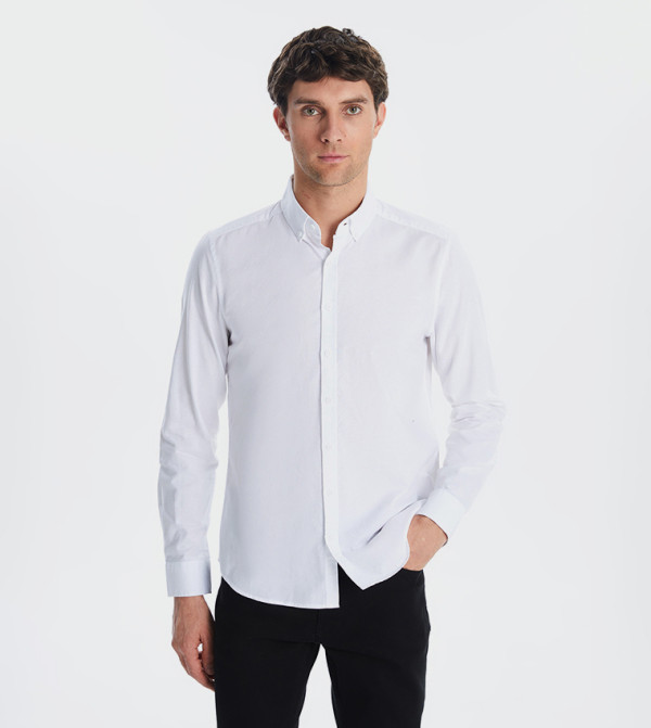 Long Sleeves Slim Fit Oxford Shirt