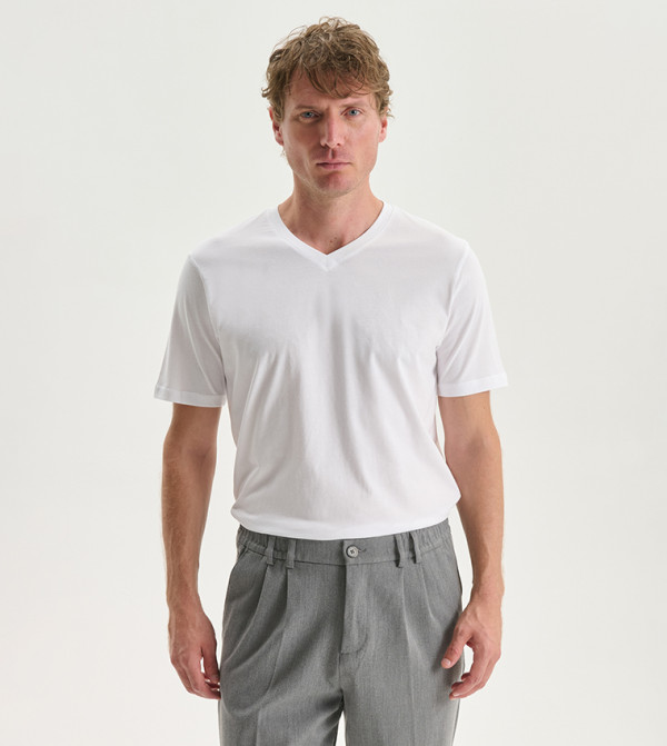 Solid V-Neck T-Shirt