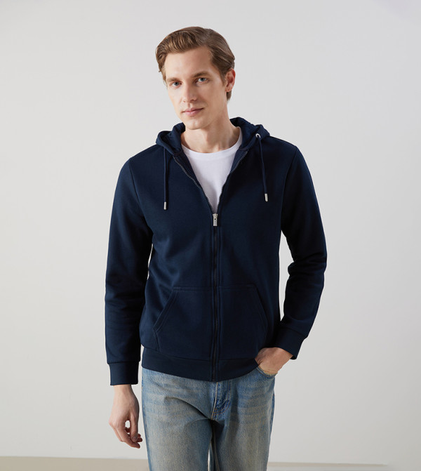 Hooded Long Sleeves Zip-Up Jacket