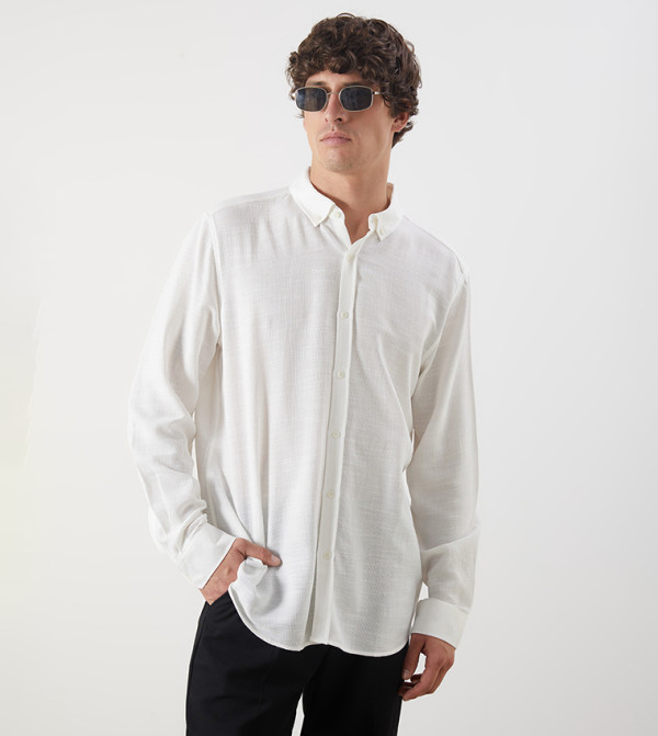 Solid Long Sleeves Oversized Shirt