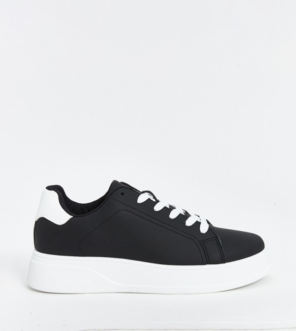 Round Toe Lace-Up Sneakers