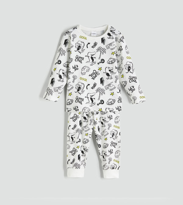 Printed Crew Neck Pyjama Set