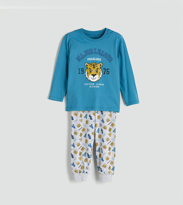 Printed Crew Neck Pyjama Set