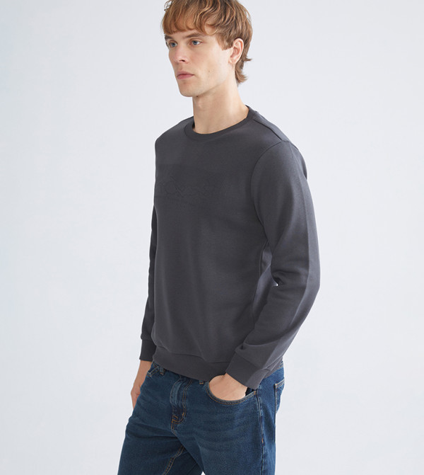 Printed Crew Neck Sweatshirt