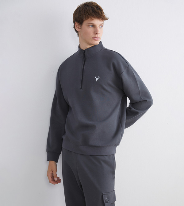 Printed High Neck Sweatshirt