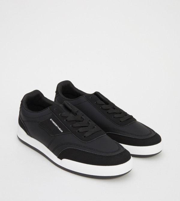 Solid Lace-Up Sneakers