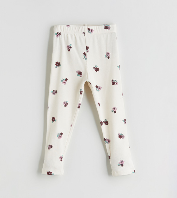 Floral Elastic Waistband Leggings