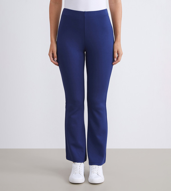 Solid High Waist Trousers
