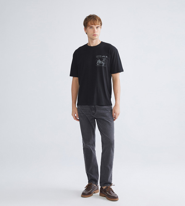 Faded Woven Straight Fit Jeans