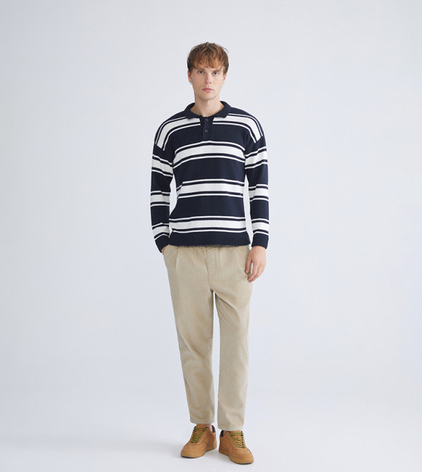 Corduroy Drawstring Waist Trousers