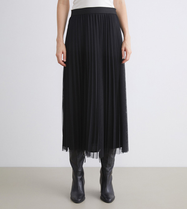 High Waist Tulle Midi Skirt