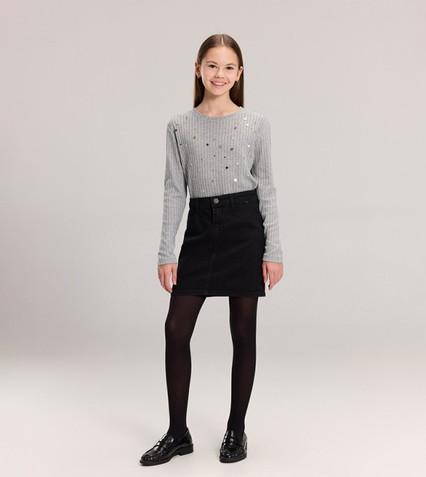 Sequined Long Sleeves T-Shirt