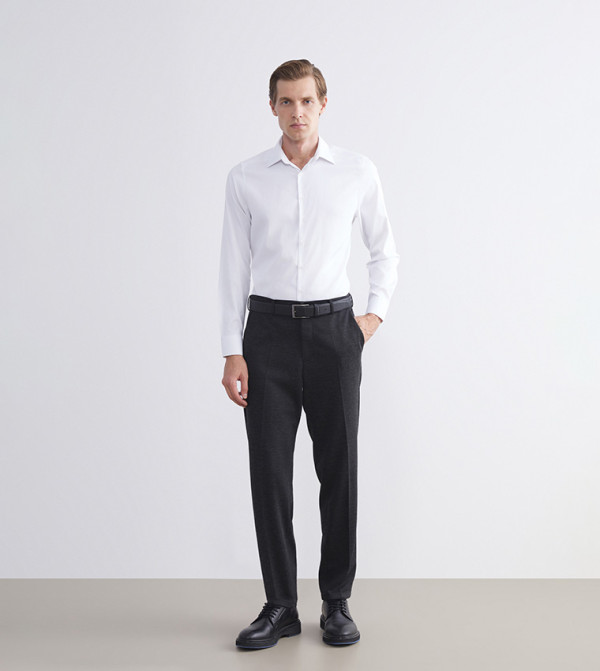 Solid Slim Fit Trousers