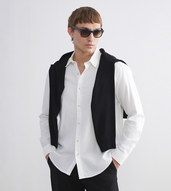 Regular Fit Long Sleeves Gabardine Shirt