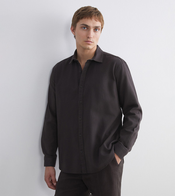 قميص دوبي سادة كم طويل 