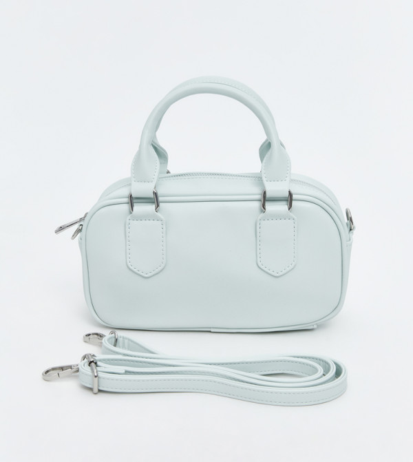 Solid Zippered Mini Satchel Bag