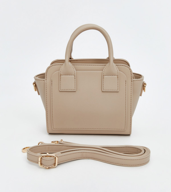 Solid Zippered Mini Tote Bag