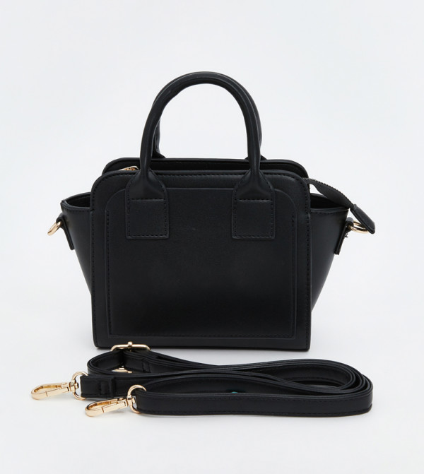 Solid Zippered Mini Tote Bag