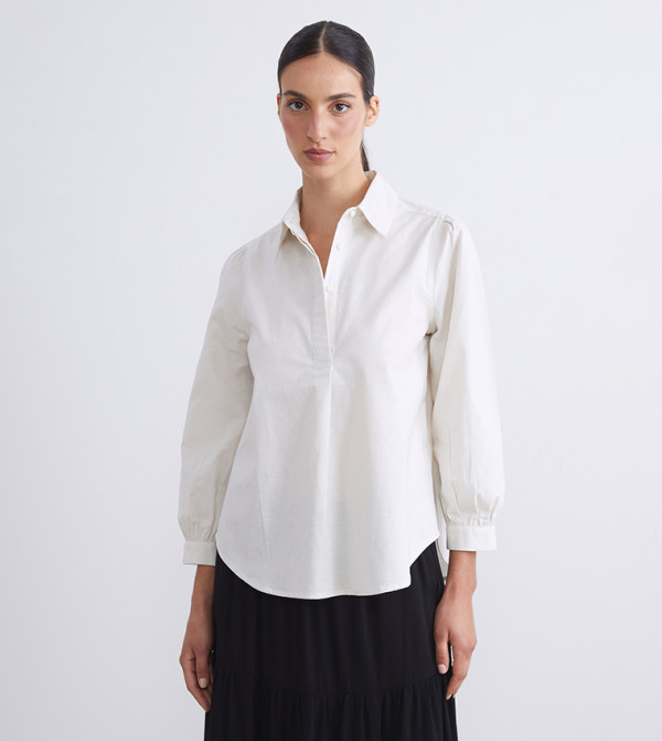 قميص كم طويل 