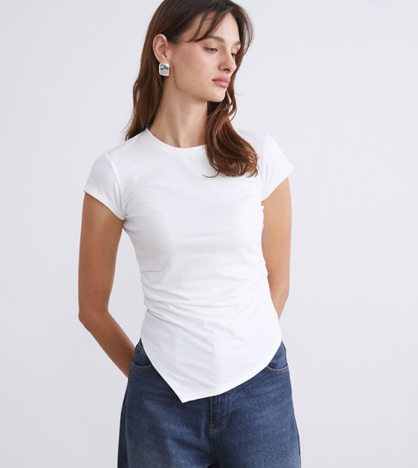 Solid Crew Neck Casual T-Shirt