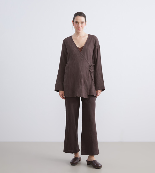 بنطلون نسائي موسلين بخصر مرن