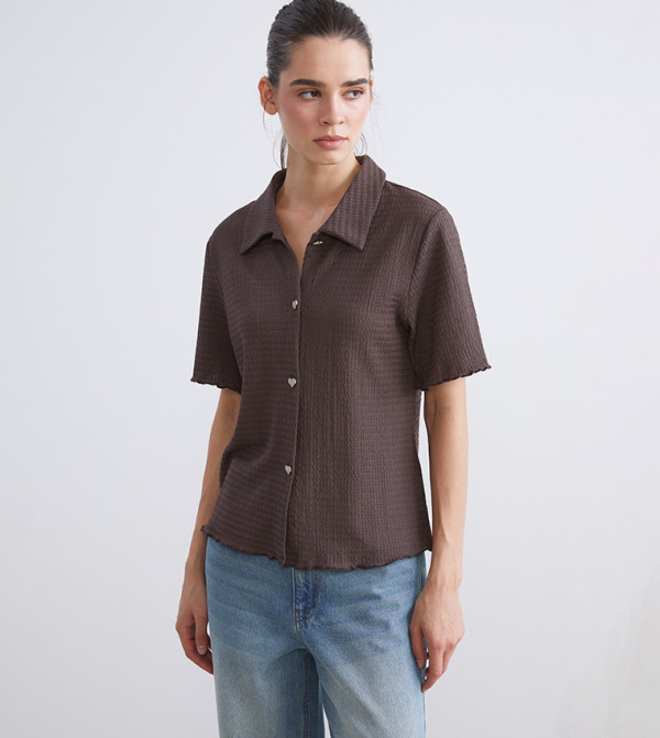Textured Short Sleeves Shirt
