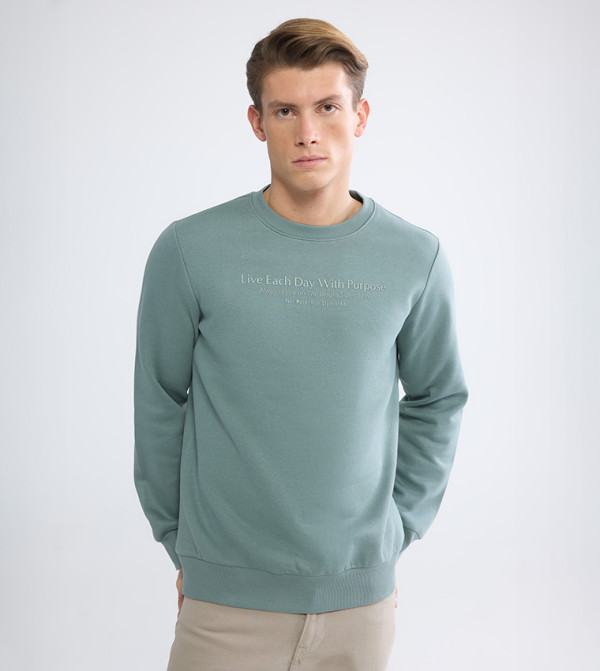 Printed Crew Neck Sweatshirt