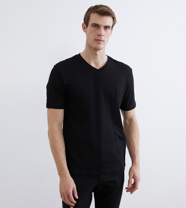 Solid V-Neck T-Shirt