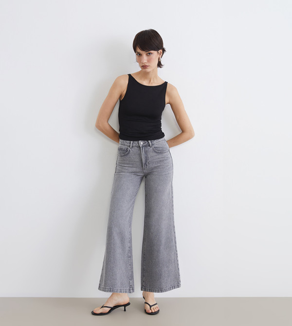 Washed High Waist Wide Leg Jeans