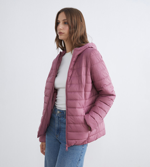 Zip-Through Hooded Puffer Jacket