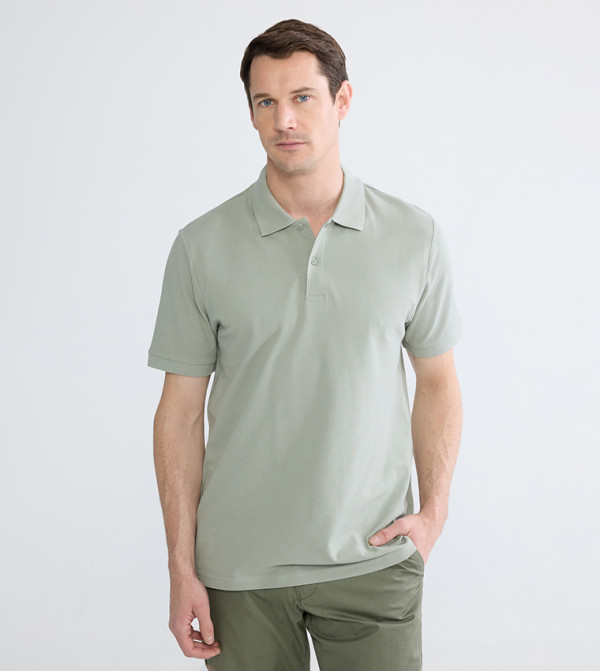 Solid Short Sleeves Pique Polo T-Shirt