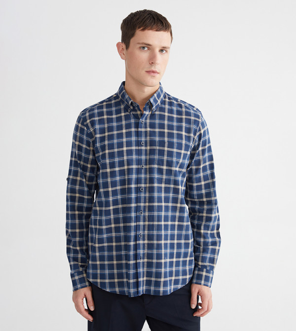Plaid Long Sleeves Regular Fit Shirt