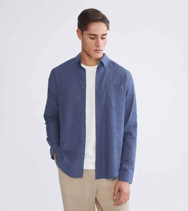 Solid Long Sleeves Casual Shirt