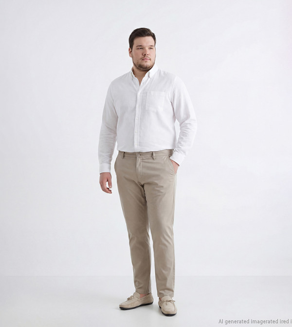 Solid Standard Fit Gabardine Chinos