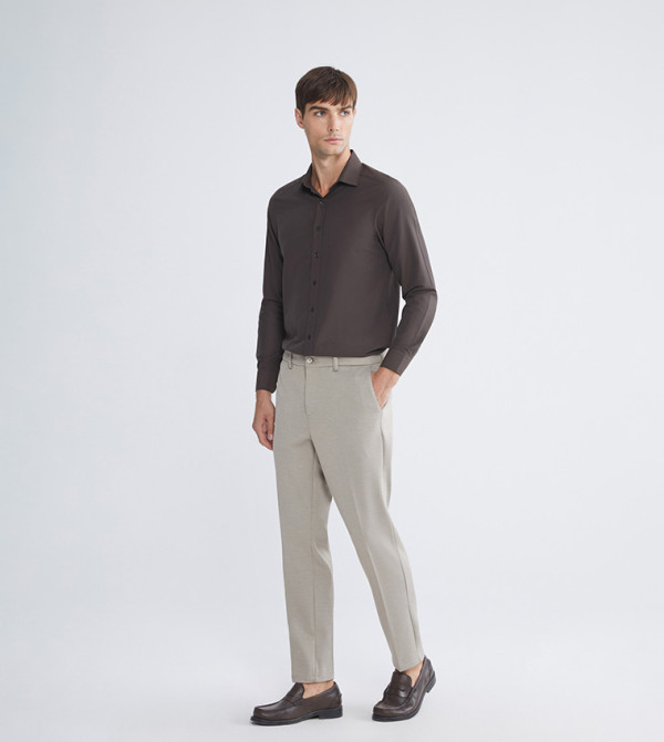 بنطلون رجالي سادة بقصة ضيقة 