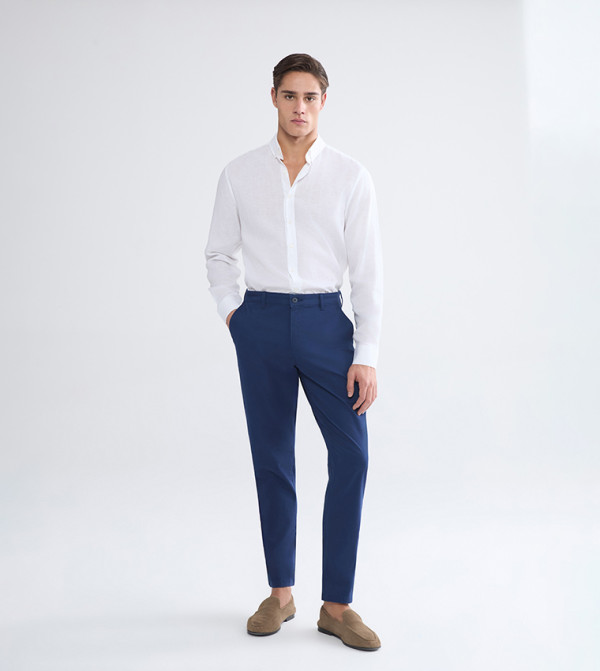 Solid Slim Fit Trousers