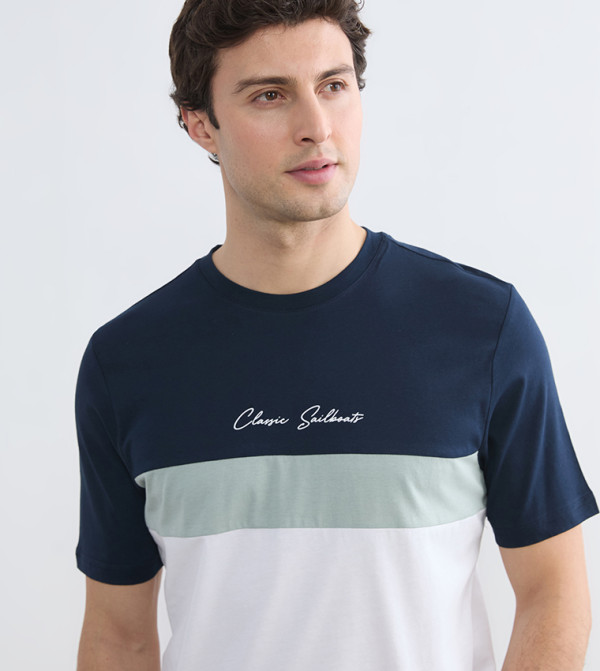 Color Block Crew Neck T-Shirt