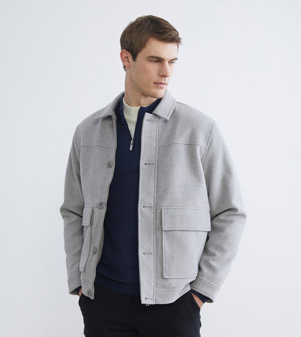 جاكيت رجالي صوف كم طويل