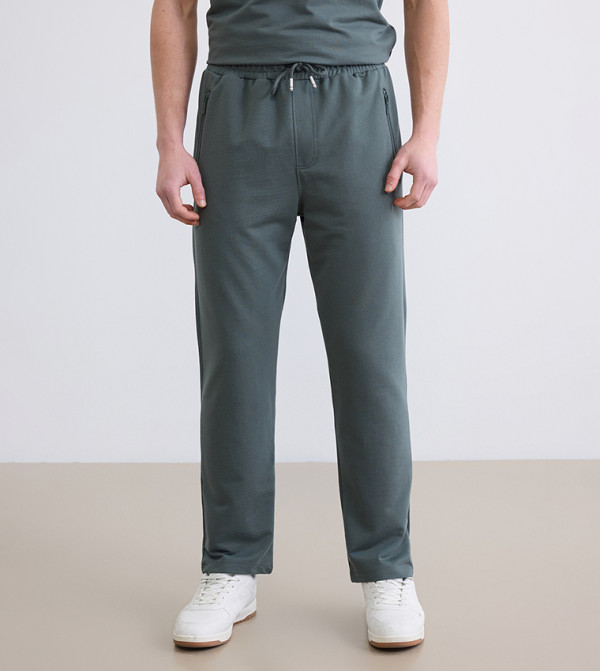 Drawstring Waist Straight Fit Sweatpants