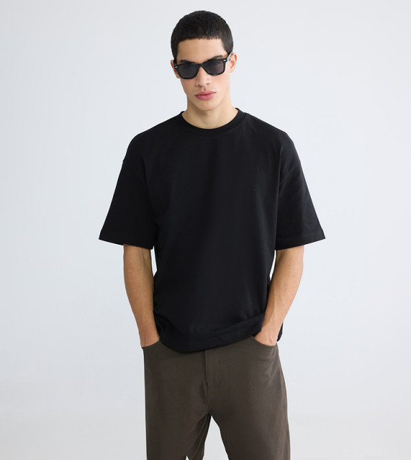 Solid Crew Neck Oversized T-Shirt