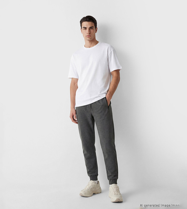 Solid Drawstring Waist Joggers