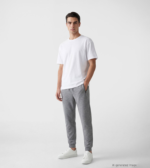 Solid Drawstring Waist Joggers