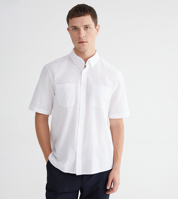 Pocket Front Short Sleeves Shirt