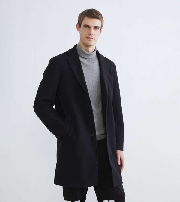 Solid Long Sleeves Cachet Coat