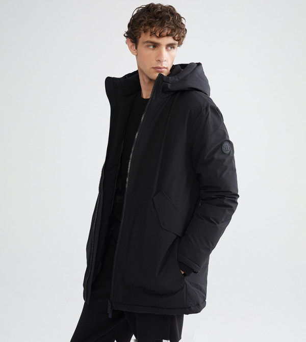 Long Sleeves Standard Fit Hooded Coat