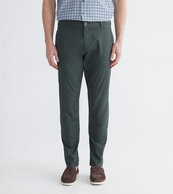 بنطلون تشينو غبردين سادة بقصة ضيقة