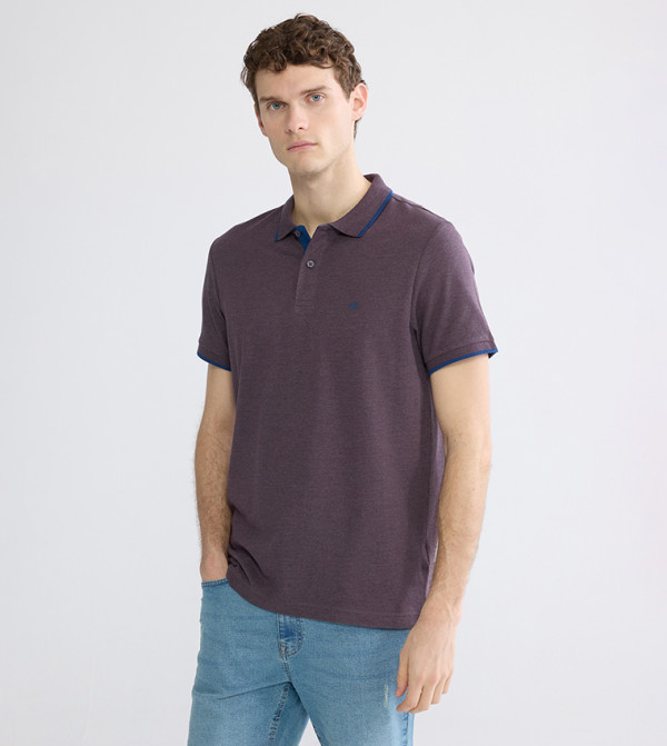 Textured Short Sleeves Piqué Polo T-Shirt