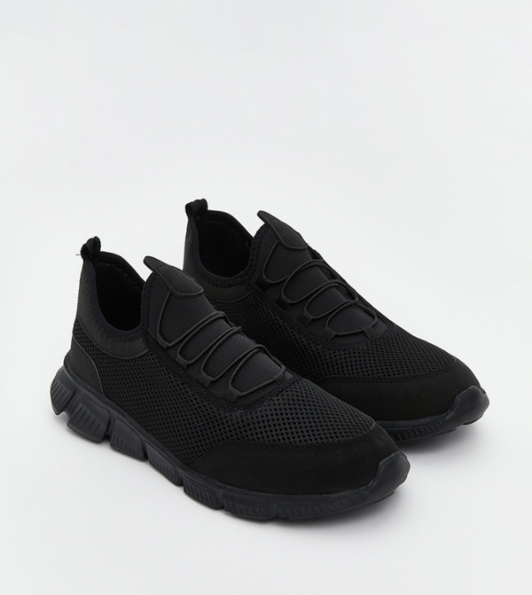 Solid Lace-Up Sneakers