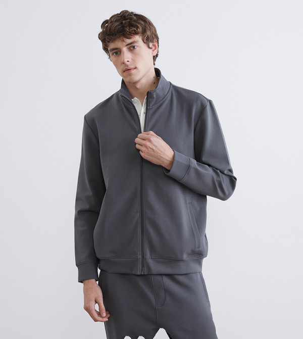 Zippered High Neck Jacket